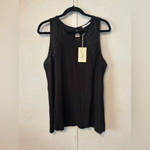 Universal Thread | Black Tank Top with Cut-Out Design | Size XL | NWT
